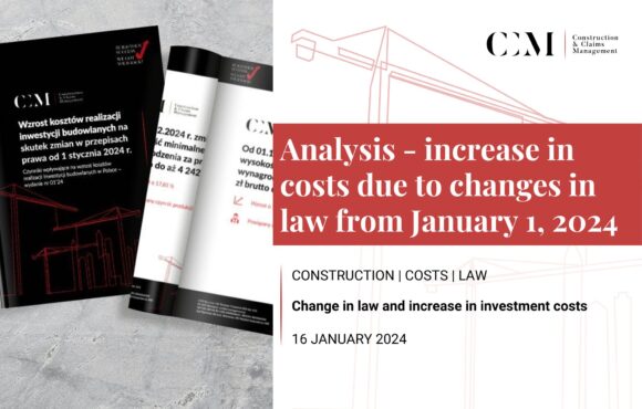 ANALYSIS – INCREASE IN THE COSTS OF IMPLEMENTING CONSTRUCTION INVESTMENTS AS A RESULT OF CHANGES IN LAW FROM JANUARY 1, 2024